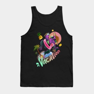 Vacation. Sloth. Sea. Tropical beach. coconu Tank Top